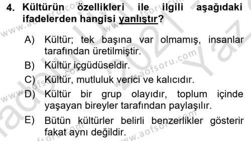 Tüketim Bilinci ve Bilinçli Tüketici Dersi 2021 - 2022 Yılı Yaz Okulu Sınavı 4. Soru