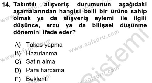 Tüketim Bilinci ve Bilinçli Tüketici Dersi 2022 - 2023 Yılı Yaz Okulu Sınavı 14. Soru