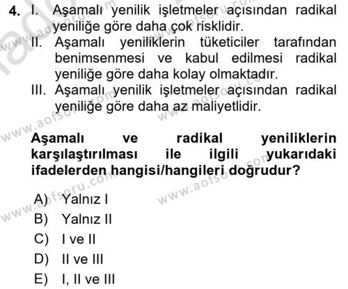 Tüketim Bilinci ve Bilinçli Tüketici Dersi 2022 - 2023 Yılı Yaz Okulu Sınavı 4. Soru