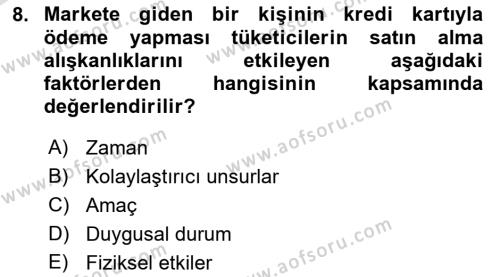 Tüketim Bilinci ve Bilinçli Tüketici Dersi 2022 - 2023 Yılı Yaz Okulu Sınavı 8. Soru