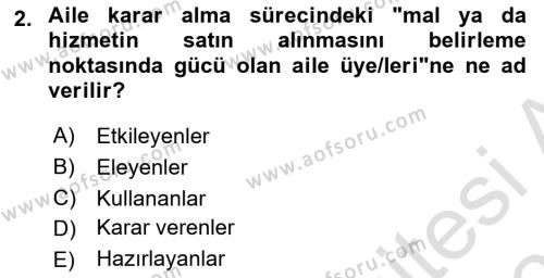 Tüketim Bilinci ve Bilinçli Tüketici Dersi 2023 - 2024 Yılı (Vize) Ara Sınavı 2. Soru