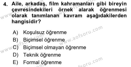 Tüketim Bilinci ve Bilinçli Tüketici Dersi 2023 - 2024 Yılı (Vize) Ara Sınavı 4. Soru