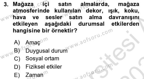 Tüketim Bilinci ve Bilinçli Tüketici Dersi 2023 - 2024 Yılı (Final) Dönem Sonu Sınavı 3. Soru