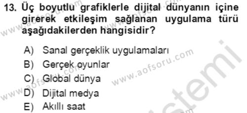 Toplumsal Yaşamda Aile Dersi 2021 - 2022 Yılı (Final) Dönem Sonu Sınavı 13. Soru