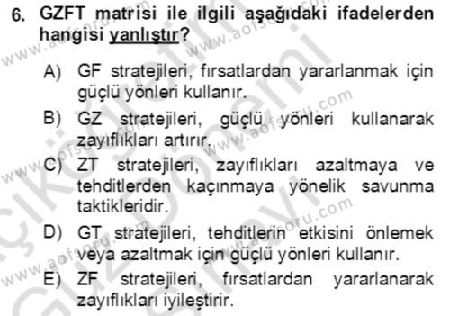 Toplumsal Yaşamda Aile Dersi 2021 - 2022 Yılı (Final) Dönem Sonu Sınavı 6. Soru