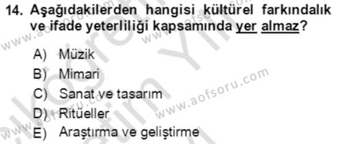 Toplumsal Yaşamda Aile Dersi 2021 - 2022 Yılı Yaz Okulu Sınavı 14. Soru