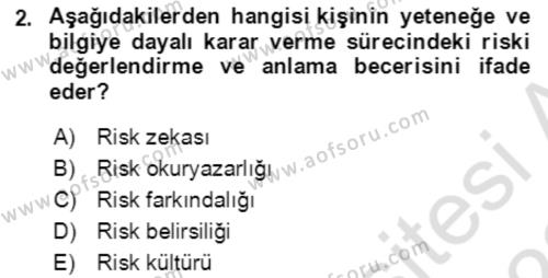 Toplumsal Yaşamda Aile Dersi 2021 - 2022 Yılı Yaz Okulu Sınavı 2. Soru