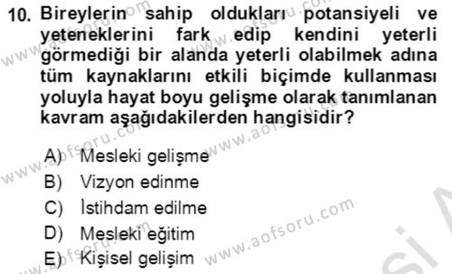 Toplumsal Yaşamda Aile Dersi 2022 - 2023 Yılı (Final) Dönem Sonu Sınavı 10. Soru