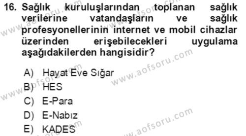 Toplumsal Yaşamda Aile Dersi 2022 - 2023 Yılı (Final) Dönem Sonu Sınavı 16. Soru