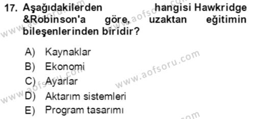 Toplumsal Yaşamda Aile Dersi 2022 - 2023 Yılı (Final) Dönem Sonu Sınavı 17. Soru