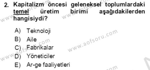 Toplumsal Yaşamda Aile Dersi 2022 - 2023 Yılı (Final) Dönem Sonu Sınavı 2. Soru