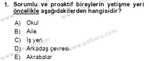 Toplumsal Yaşamda Aile Dersi 2022 - 2023 Yılı Yaz Okulu Sınavı 1. Soru