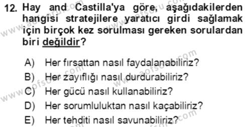 Toplumsal Yaşamda Aile Dersi 2022 - 2023 Yılı Yaz Okulu Sınavı 12. Soru