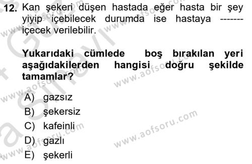 Toplumsal Yaşamda Aile Dersi 2023 - 2024 Yılı (Vize) Ara Sınavı 12. Soru