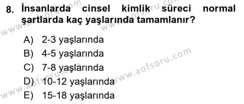 Aile Psikolojisi ve Eğitimi Dersi 2020 - 2021 Yılı Yaz Okulu Sınavı 8. Soru