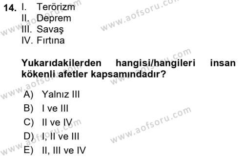 Aile Psikolojisi ve Eğitimi Dersi 2021 - 2022 Yılı (Final) Dönem Sonu Sınavı 14. Soru