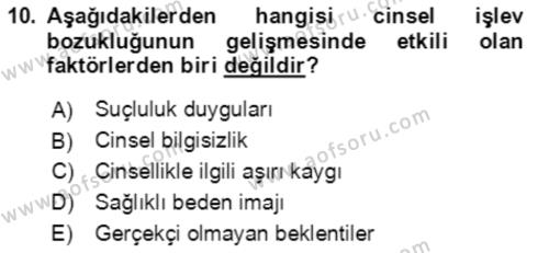 Aile Psikolojisi ve Eğitimi Dersi 2023 - 2024 Yılı (Vize) Ara Sınavı 10. Soru