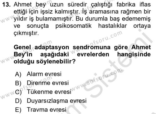 Aile Psikolojisi ve Eğitimi Dersi 2023 - 2024 Yılı (Final) Dönem Sonu Sınavı 13. Soru