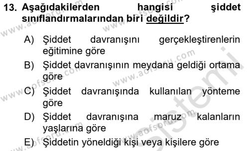 Aile Psikolojisi ve Eğitimi Dersi 2023 - 2024 Yılı Yaz Okulu Sınavı 13. Soru