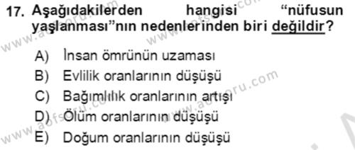 Aile Ekonomisi Dersi 2021 - 2022 Yılı (Vize) Ara Sınavı 17. Soru