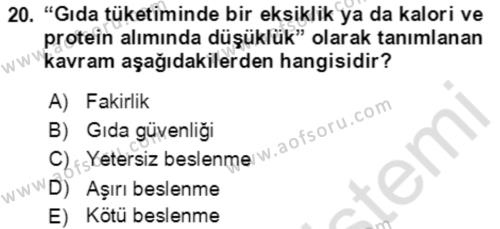 Aile Ekonomisi Dersi 2021 - 2022 Yılı (Vize) Ara Sınavı 20. Soru