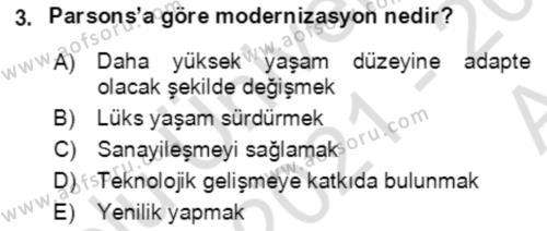 Aile Ekonomisi Dersi 2021 - 2022 Yılı (Vize) Ara Sınavı 3. Soru