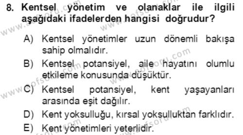 Aile Ekonomisi Dersi 2021 - 2022 Yılı (Vize) Ara Sınavı 8. Soru