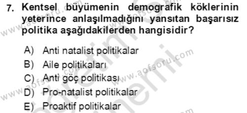 Aile Ekonomisi Dersi 2022 - 2023 Yılı (Vize) Ara Sınavı 7. Soru