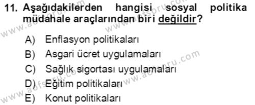 Aile Ekonomisi Dersi 2022 - 2023 Yılı Yaz Okulu Sınavı 11. Soru