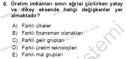 Aile Ekonomisi Dersi 2022 - 2023 Yılı Yaz Okulu Sınavı 6. Soru