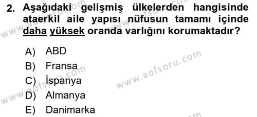 Aile Ekonomisi Dersi 2023 - 2024 Yılı (Vize) Ara Sınavı 2. Soru