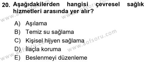 Aile Sağlığı Dersi 2020 - 2021 Yılı Yaz Okulu Sınavı 20. Soru