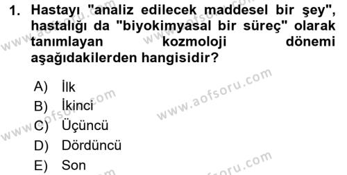 Aile Sağlığı Dersi 2023 - 2024 Yılı (Final) Dönem Sonu Sınavı 1. Soru