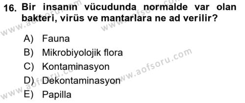 Sağlıklı Yaşam Dersi 2021 - 2022 Yılı (Vize) Ara Sınavı 16. Soru