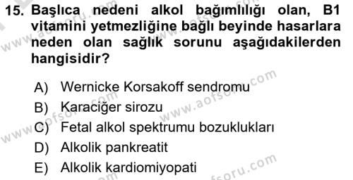 Sağlıklı Yaşam Dersi 2023 - 2024 Yılı (Final) Dönem Sonu Sınavı 15. Soru