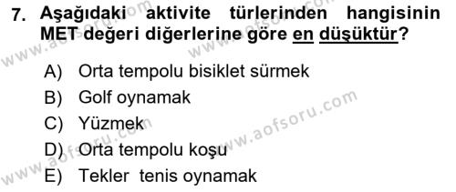 Sağlıklı Yaşam Dersi 2023 - 2024 Yılı (Final) Dönem Sonu Sınavı 7. Soru