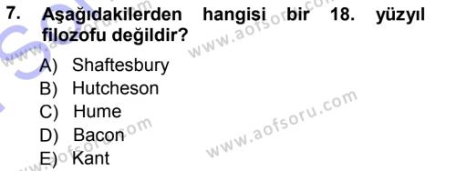 Etik Dersi 2012 - 2013 Yılı (Final) Dönem Sonu Sınavı 7. Soru
