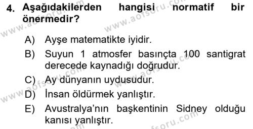 Epistemoloji Dersi 2021 - 2022 Yılı (Final) Dönem Sonu Sınavı 4. Soru