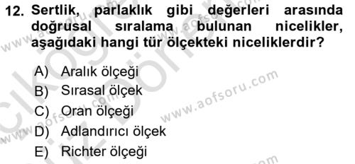 Bilim Felsefesi Dersi 2022 - 2023 Yılı (Vize) Ara Sınavı 12. Soru