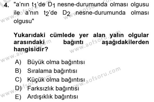 Bilim Felsefesi Dersi 2022 - 2023 Yılı (Final) Dönem Sonu Sınavı 4. Soru