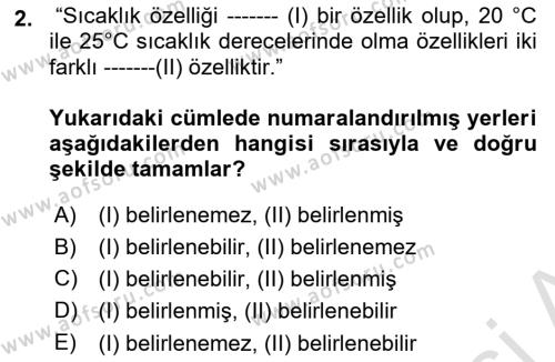 Bilim Felsefesi Dersi 2023 - 2024 Yılı (Vize) Ara Sınavı 2. Soru