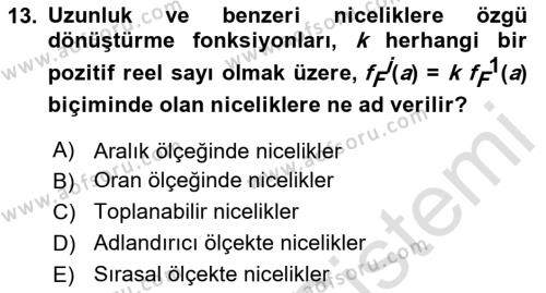 Bilim Felsefesi Dersi 2024 - 2025 Yılı (Vize) Ara Sınavı 13. Soru