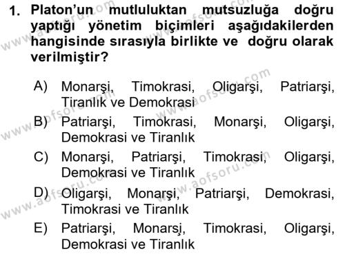 Yurttaşlık ve Çevre Bilgisi Dersi 2018 - 2019 Yılı 3 Ders Sınavı 1. Soru