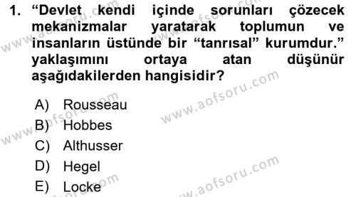 Yurttaşlık ve Çevre Bilgisi Dersi 2020 - 2021 Yılı Yaz Okulu Sınavı 1. Soru