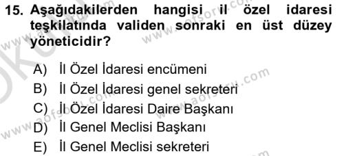 Yurttaşlık ve Çevre Bilgisi Dersi 2020 - 2021 Yılı Yaz Okulu Sınavı 15. Soru