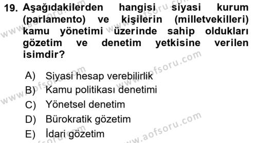 Yurttaşlık ve Çevre Bilgisi Dersi 2020 - 2021 Yılı Yaz Okulu Sınavı 19. Soru