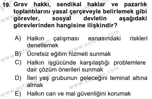 Yurttaşlık ve Çevre Bilgisi Dersi 2022 - 2023 Yılı (Vize) Ara Sınavı 19. Soru