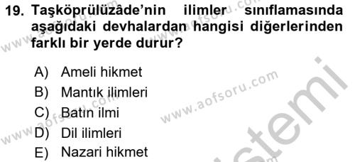 Ortaçağ Felsefesi 2 Dersi 2018 - 2019 Yılı Yaz Okulu Sınavı 19. Soru