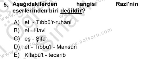 Ortaçağ Felsefesi 2 Dersi 2020 - 2021 Yılı Yaz Okulu Sınavı 5. Soru