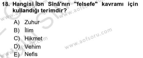 Ortaçağ Felsefesi 2 Dersi 2021 - 2022 Yılı Yaz Okulu Sınavı 18. Soru